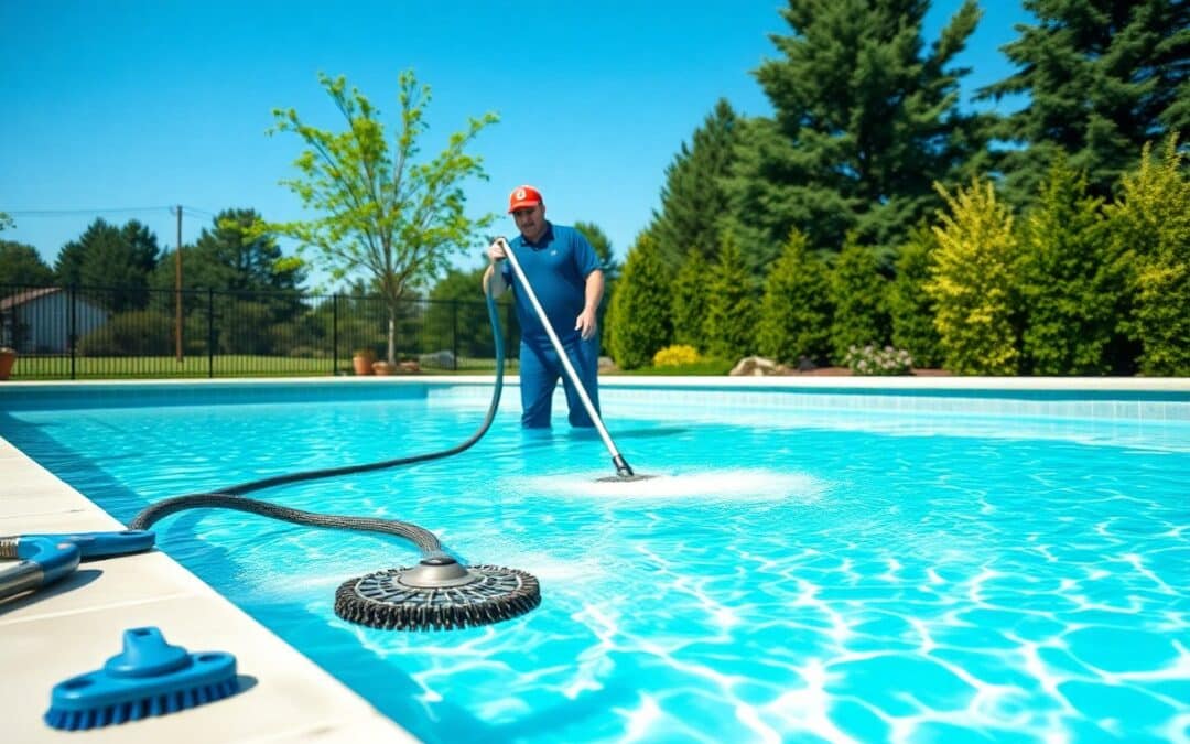 How do professionals clean pools in McKinney?