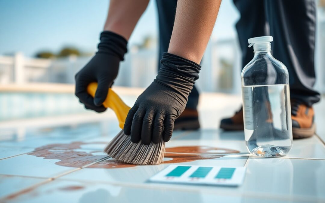 How do I remove metal stains from my pool in Anna?