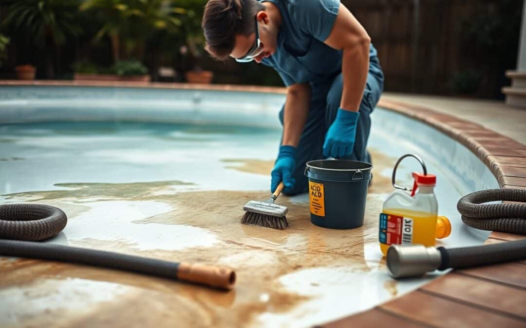 How do I remove stains from my pool plaster?