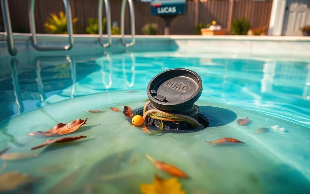 Why is my pool drain clogged in Lucas?
