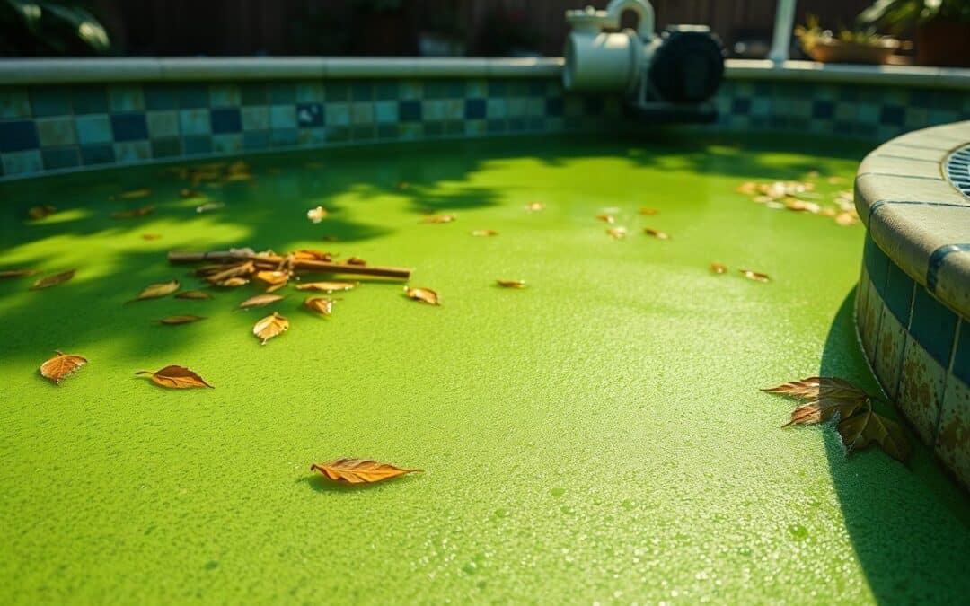 What causes green water in Murphy pools?