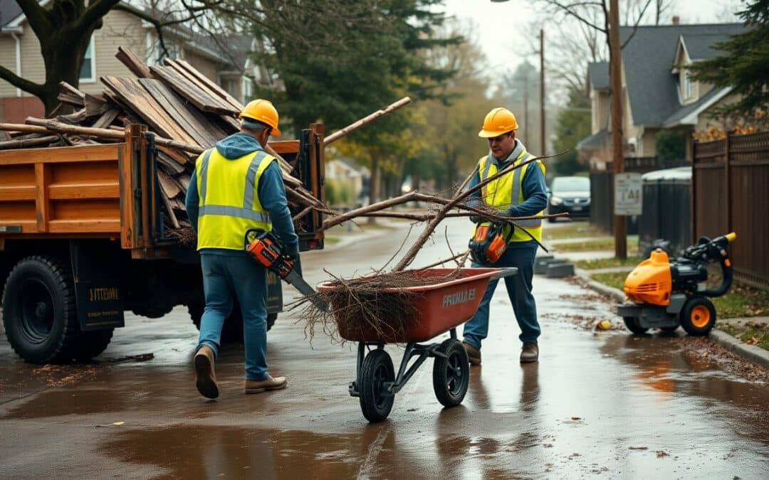 How do I eliminate debris quickly after storms?