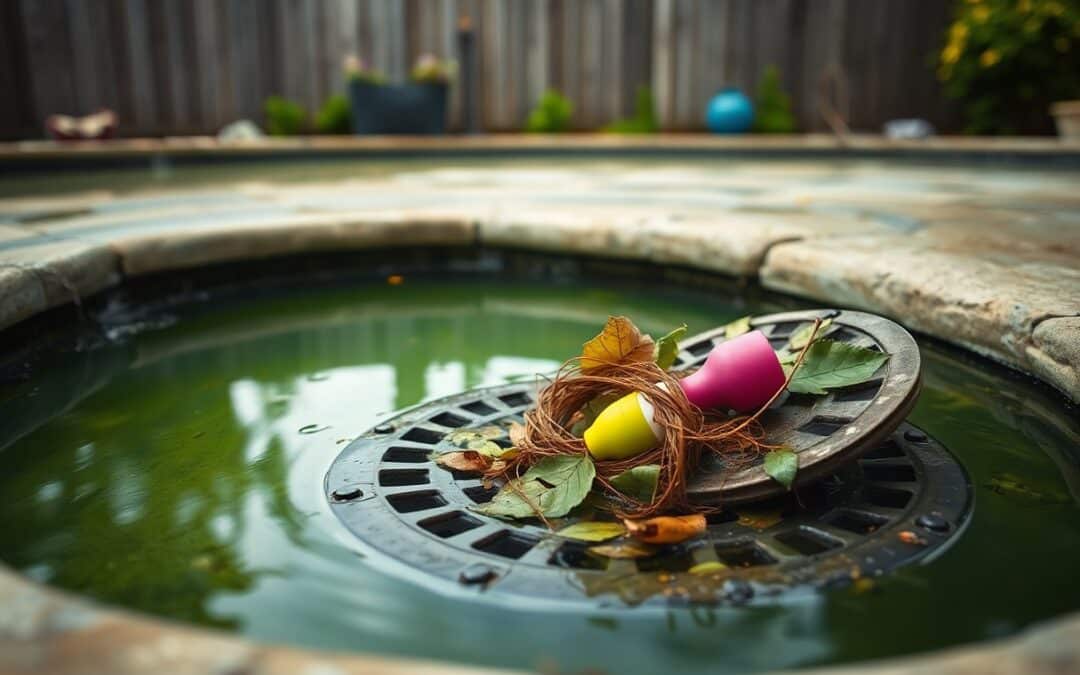 Why is my pool drain clogged in Lucas?