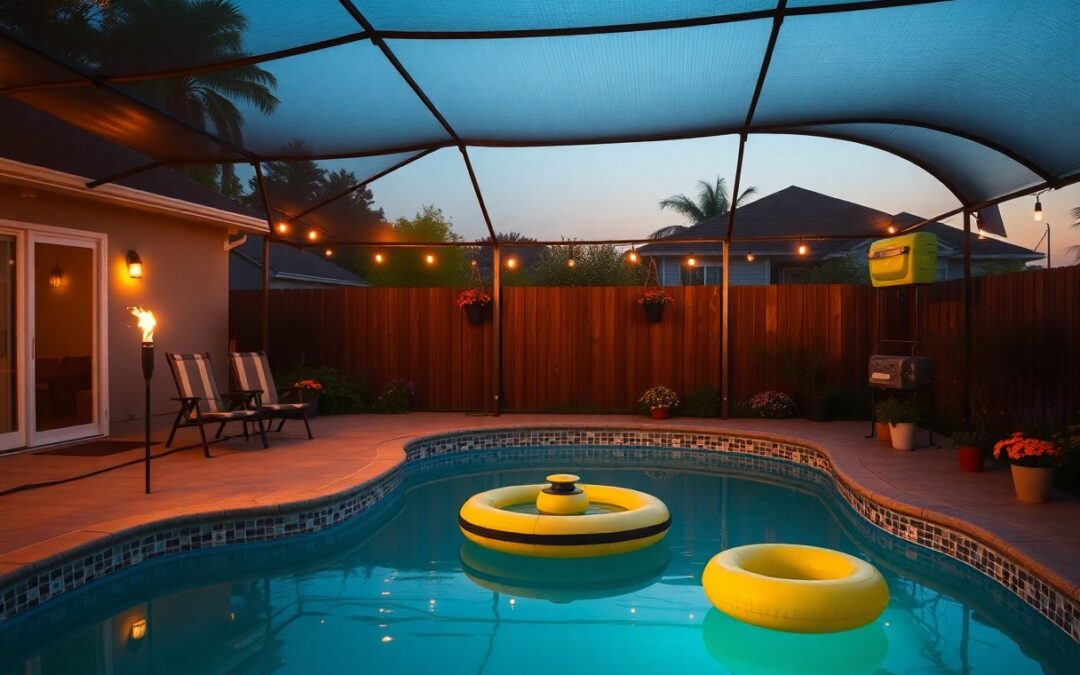 How do I keep pests away from my pool area?